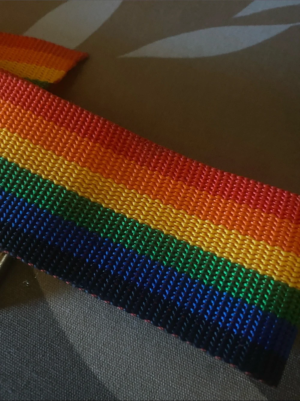 Rainbow Stripe Webbing Belt - Multicolor New no packaging